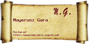 Mayerusz Gara névjegykártya